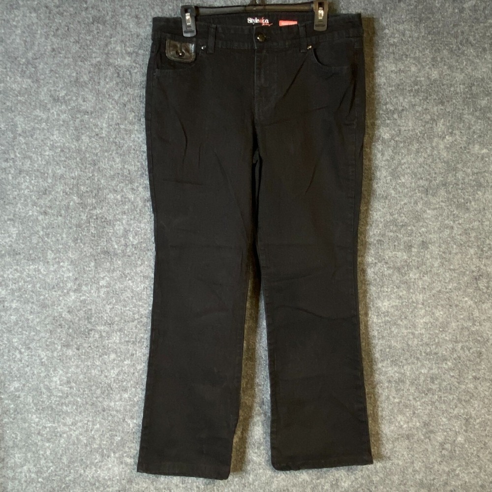 Style & Co‎ Womens Black Bootcut Jeans Size 12 Cotton Blend Stretch